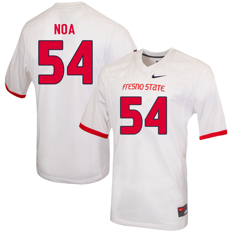 Men #54 Sione Noa Fresno State Bulldogs College Football Jerseys Sale-White